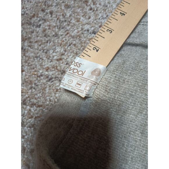 Alafoss Icewool Cardigan Sweater Size Large Vintage Ivory Brown Iceland Wool - Picture 6 of 11
